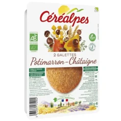 CÉRÉALPES Galettes potimarron et châtaigne bio Céréalpes – 2 x 90 g