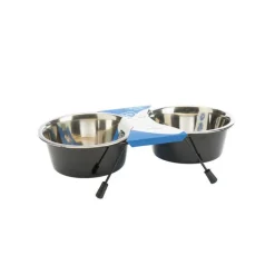 Outlet EUROPET Gamelle double pour chien diner set en 8 – 2 x 950 ml (livrée aléatoirement parmi 4 coloris)