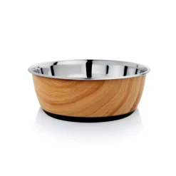Clearance GIRARD Gamelle pour chien et chat bois mat et inox Tyrol – 950 ml