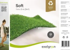 Discount EXELGREEN Gazon synthétique Soft 25mm recyclable coloris vert - 2 x 3 m