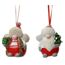 KAEMINGK Gnome avec chapka à suspendre en polyrésine - H 7,9 cm