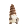 Discount Gnome brun et beige assis avec bonnet fluffy petit modèle - 42 cm