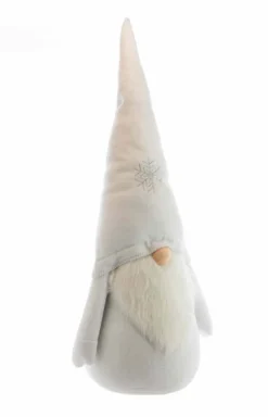 Hot Gnome debout classique en tissu blanc - 41 x 29 x 100 cm