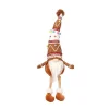 New SMART GARDEN Gnome en polyester façon pain d’épice marron et blanc assis avec jambes pendantes - 44 cm