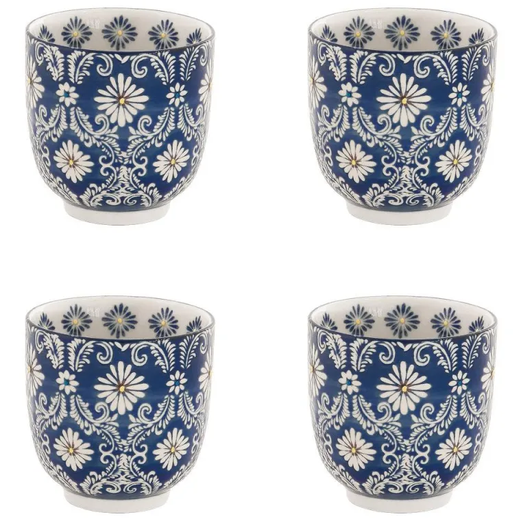 Outlet BASTIDE Gobelets en grès bleu peints à la main Coffret Almada - 4 x 15 cl