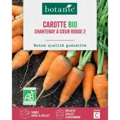 BOTANIC® Graines de carotte de Chantenay à cœur rouge 2 bio - graines à semer