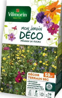 Discount VILMORIN Graines de fleurs en mélange décor terrain sec 50 m² - graines à semer