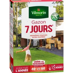 Clearance VILMORIN Graines de gazon à semer prise rapide en 7 jours - 1 kg