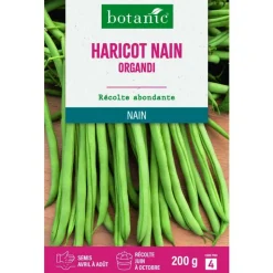 Outlet BOTANIC® Graines de haricot nain organdi extra-fin sans fil - graines à semer 200 g
