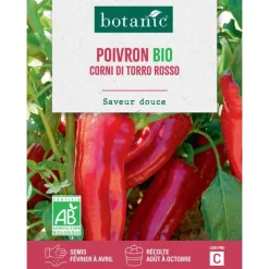 BOTANIC® Graines de poivron corni di torro rosso bio - graines corni semer
