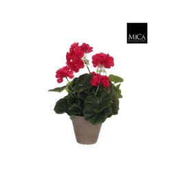 Sale Géranium rose plante artificielle en pot H 34 x Ø 20 cm