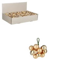 Hot EDELMAN Grappe de boules de Noël en verre or sur fil - Ø 2 cm