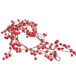 Discount Guirlande de baies rouges en plastique 150 cm