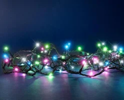 Hot BLACHÈRE ILLUMINATION Guirlande lumineuse à 128 LED multicolore slow flash sur câble vert Flicker Light® - 8 m