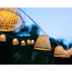 Online LUMISKY Guirlande lumineuse solaire en rotin naturel à LED blanc chaud Chill - 3,80 m