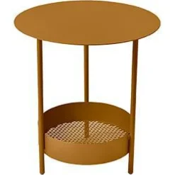 Online FERMOB Guéridon Salsa coloris marron en acier - Ø 50 x 50 cm