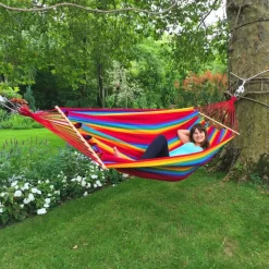 Hot JOBEK Hamac coloris multicolore Fortaleza en polypropylène Hamac GraphiK - 300 x 140 cm