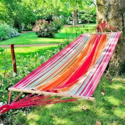 Hot JOBEK Hamac coloris rouge orange écru certifié FSC® Hamac Kolor - 300 x 100 cm