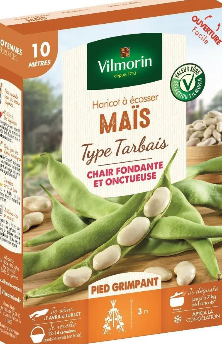 Sale VILMORIN Haricot à écosser Maïs Type Tarbais - graines à semer