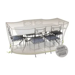 Hot JARDILINE Housse table rectangulaire + chaises 6-8 pers. de coloris anthracite