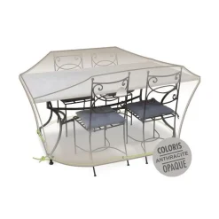 New JARDILINE Housse table rectangulaire + chaises 4-6 pers. de coloris anthracite