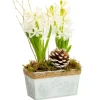 Clearance BOTANIC® Jardinette de 2 jacinthes en zinc blanc