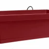 Outlet POETIC Jardinière en plastique rouge cerise avec soucoupe clipsée et support BabyRomeo - 28 x 16 x 10 cm