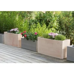 Sale POTERIE GOICOECHEA Jardinière haute en terre claire 62x26x34 cm