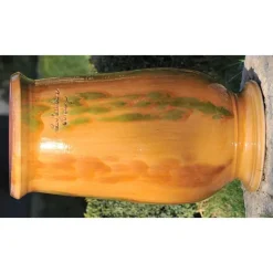 Online POTERIE DE LA MADELEINE Jarre à huile flammée en terre cuite émaillée H 71 x Ø 40 cm