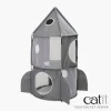 Clearance CATIT Jouet pour chat tour à chat Fusée Vesper Rocket Ship coloris bleu