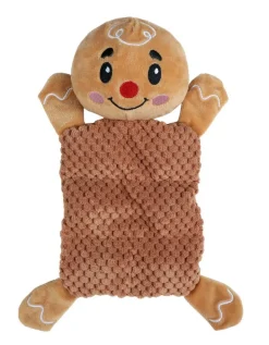 WOUAPY Jouet pour chien peluche plate bonhomme en pain d’épices avec sifflet
