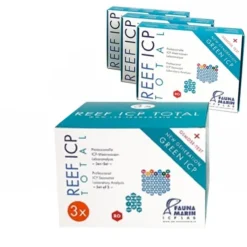 Outlet BLUE CORAL Kit d'analyse d'eau de laboratoire, lot de 3, FAUNA MARIN, modèle Reef ICP TEST - Total