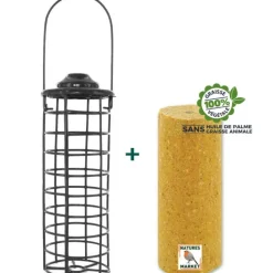 Best NATURE'S MARKET Kit mangeoire pour oiseaux en métal avec cylindre de graisse Natures Market