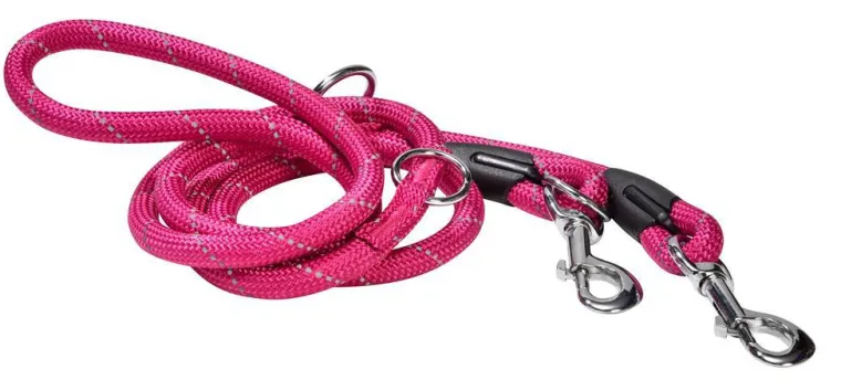 Outlet BOBBY Laisse pour chien en nylon rond coloris fuchsia 3 positions Walk - 189 cm