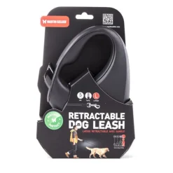 New MARTIN SELLIER Laisse rétractable noire Instinct Sangle - taille L