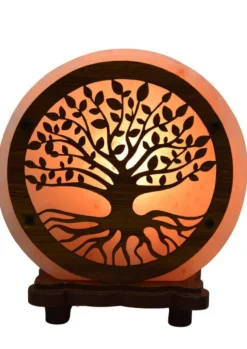 Sale IDEA LUCE DALLA NATURA Lampe ronde orange au sel de l’Himalaya Idea for Project Arbre de la Vie