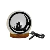 Sale IDEA FOR PROJECT Lampe USB chats coloris blanc au sel d'Himalaya - 700 g