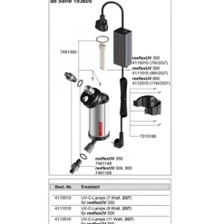 New BLUE CORAL Lampe UVC de rechange 11W, spéciale filtre UV Reeflex 800, EHEIM