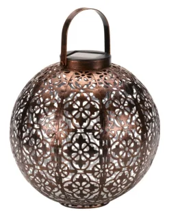 Discount SMART GARDEN Lanterne Damasquette coloris vert effet blanc froid en métal Smartgarden - 18 x 18 x 18 cm