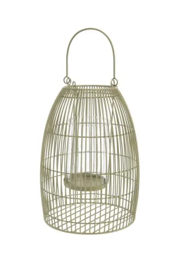 Online Lanterne filaire en verre et en métal coloris gris - 25 x 25 x 34,5 cm