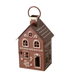 Online BOLTZE Lanterne forme grande maison en métal marron Ginger - 13 x 10,5 x 26 cm
