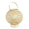 Online Lanterne ronde sur pied coloris bois en bambou - 35 x 35 x 35 cm