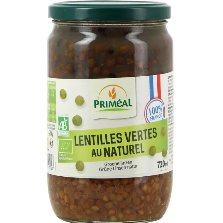Sale PRIMÉAL Lentilles vertes au naturel bio origine France - 720 ml