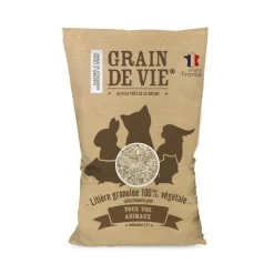 New GRAIN DE VIE Litière granulée 100% végétale et compostable pour tous les animaux - 7,7 L