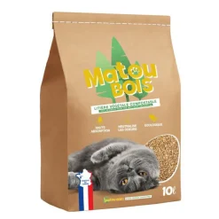 MATOU BOIS Litière végétale absorbante – 10 L