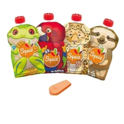 Sale SQUIZ Lot de 4 gourdes réutilisables Amazonie + 'zip - 130 ml