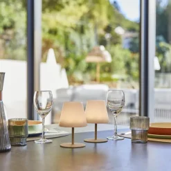 New LUMISKY Lot de 2 lampes coloris beige effet blanc chaud en métal Batimex - Ø 10 x 16 cm