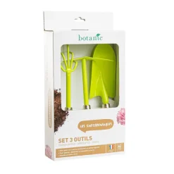 Sale BOTANIC® Lot d'outils à main pour le jardin coloris anis (transplantoir, serfouette, griffe) - 3 outils