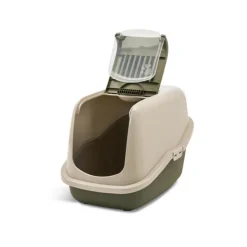 Discount SAVIC Maison de toilette pour chat Nestor Happy Planet coloris vert en plastique - 56 x 39 x 38,5 cm