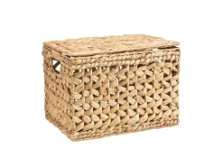 Sale Malle de rangement coloris beige en jacinthe d'eau - 36 x 26 x 26 cm